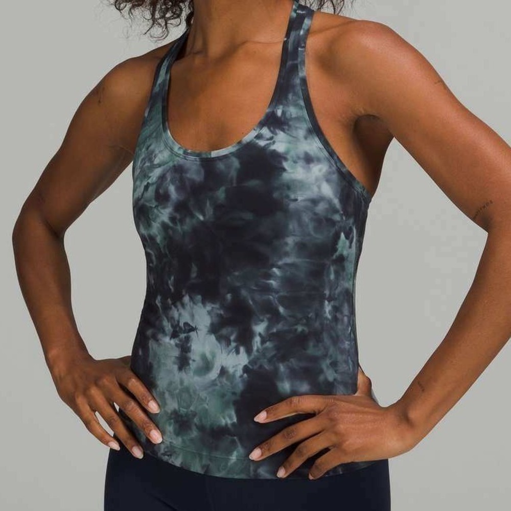 Lululemon Cool Racerback Tank Top Tie-Dye Print Nulu Fabric Size 6 (Aprox. READ)